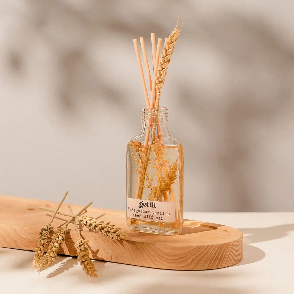 Difuzor de Parfum | Bete din Ratan | Cadou Personalizat Get Lit | Parfum Black Orchid & Vanilie 