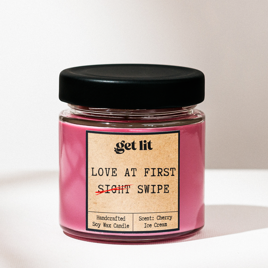 Lumanare parfumata din ceara de soia | Cadou Personalizat Get Lit | Cadou Cuplu | Tinder Gift | Cadou Valentine's Day