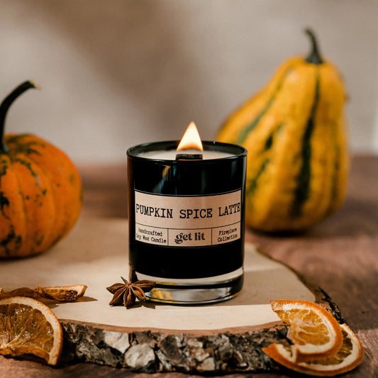 Lumanari parfumate din ceara de soia Get Lit | Handcrafted in Romania | Cadou Vegan & Eco-Friendly Dovleac