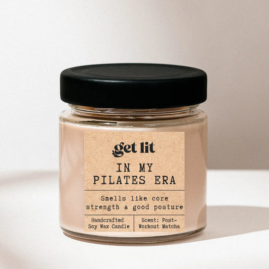 Lumanare parfumata din ceara de soia | Cadou Personalizat Get Lit | Pilates | Yoga | Matcha