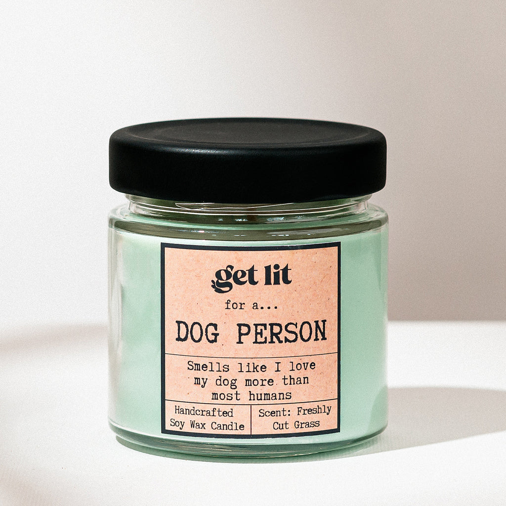 Lumanare parfumata din ceara de soia | Cadou Personalizat Get Lit | Cadou iubitori caini | Dog Person