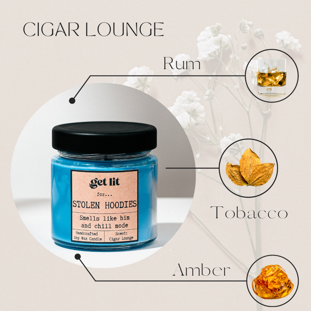Lumanare parfumata din ceara de soia | Cadou Personalizat Get Lit | Stolen Hoodies | Lumanare Parfum Whiskey | Cadou iubit | Cadou tata | Cadou barbati