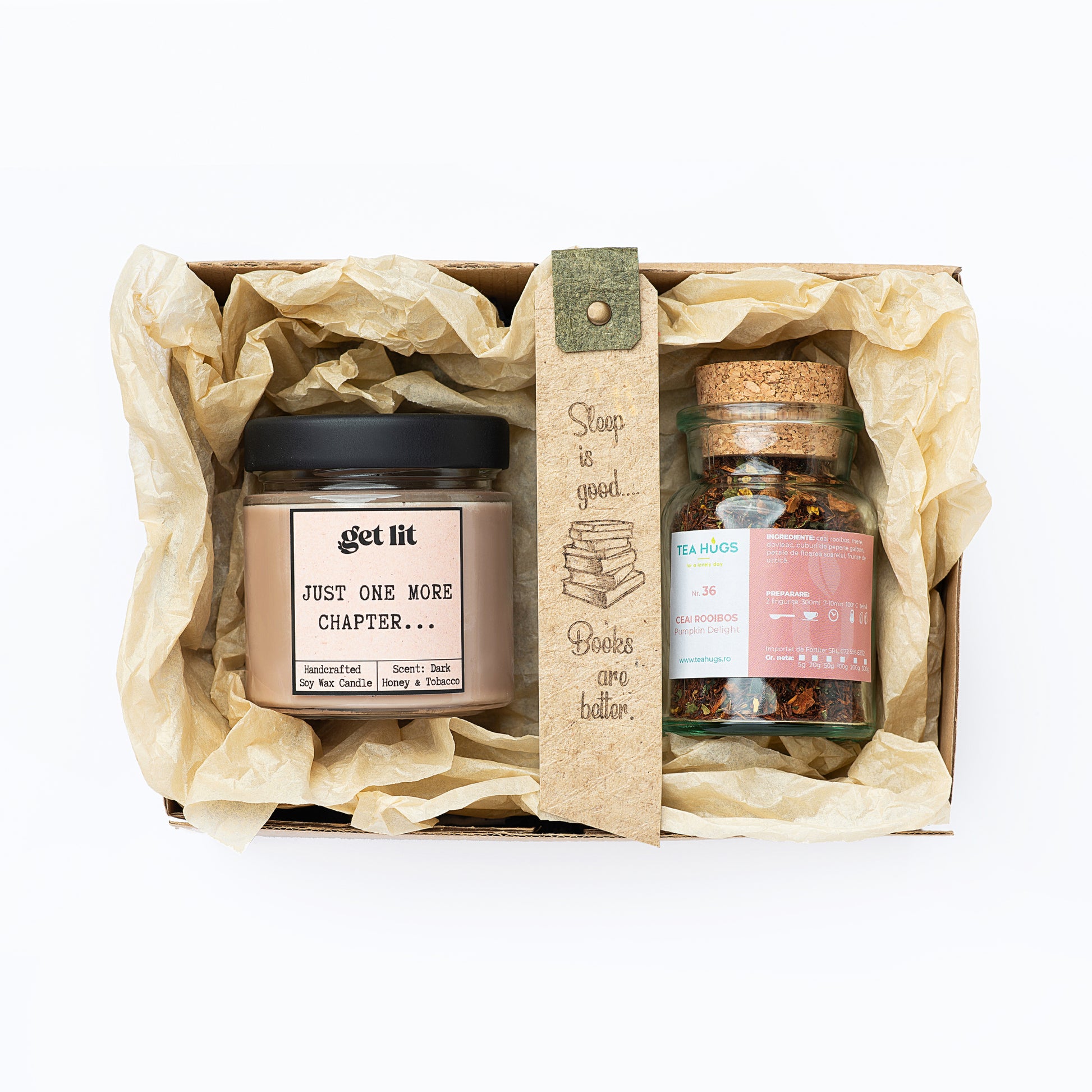 Gift Box | Cadou Iubitor carti | Book Lover | Lumanare parfumata soia | Get Lit