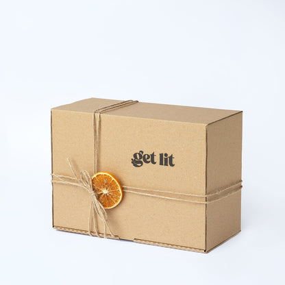 Gift Box Craciun | Cadou Craciun | Ceai | Lumanare parfumata din soia | Parfum lavanda | Get Lit | Cadou femei
