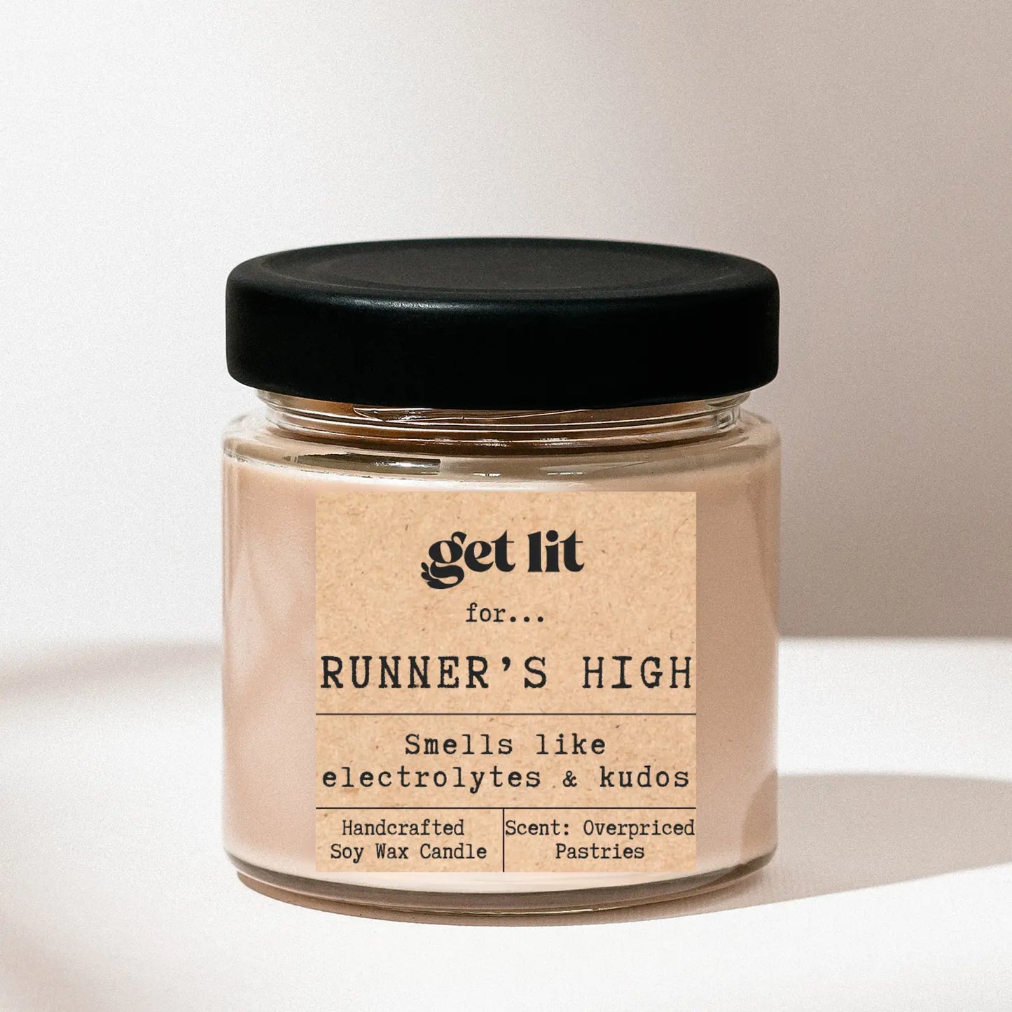 Lumanare parfumata din ceara de soia | Cadou Personalizat Get Lit | Cadou maraton | Parfum cafea