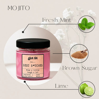 Lumanare parfumata din ceara de soia | Cadou Personalizat Get Lit | Cadou Best Friend | Cadou Prietena