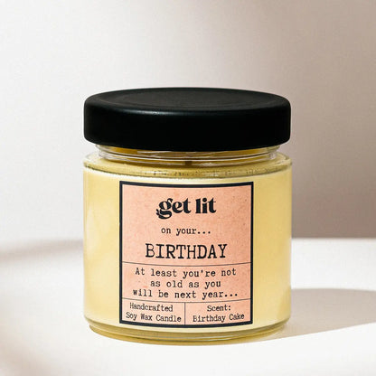 Lumanare parfumata din ceara de soia | Cadou Personalizat Get Lit | Cadou zi nastere | Cadou Birthday