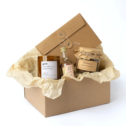 Gift Box Craciun | Cadou Craciun | Ceai | Lumanare parfumata din soia | Parfum lavanda | Get Lit | Cadou femei