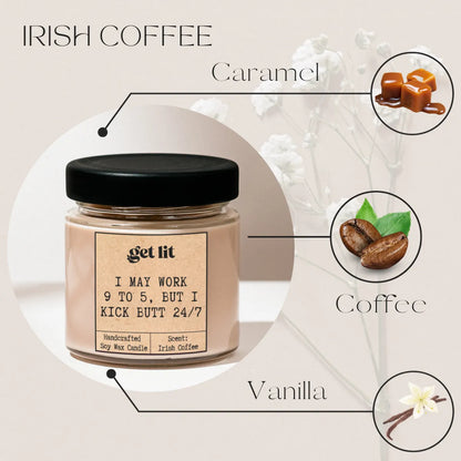 Lumanare parfumata din ceara de soia | Cadou Personalizat Get Lit | Working From Home | WFH | Cadou corporate | Cadou Secret Santa
