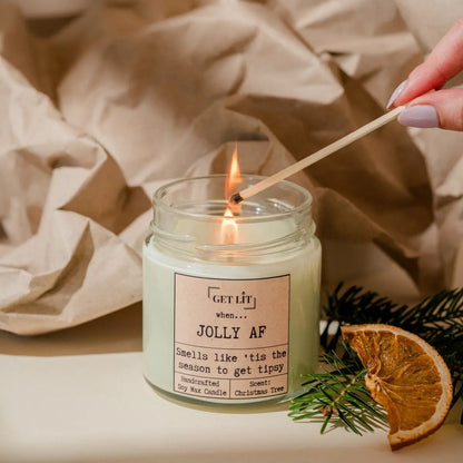 Lumanari parfumate din ceara de soia Get Lit | Handcrafted in Romania | Cadou Craciun | Lumanare miros brad