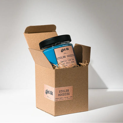 Lumanare parfumata din ceara de soia | Cadou Personalizat Get Lit | Stolen Hoodies | Lumanare Parfum Whiskey | Cadou iubit | Cadou tata | Cadou barbati