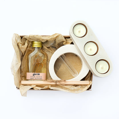 Gift Box Home Sweet Home | Cadou casa noua | Cadou vizita | Cadou aromaterapie | Get Lit